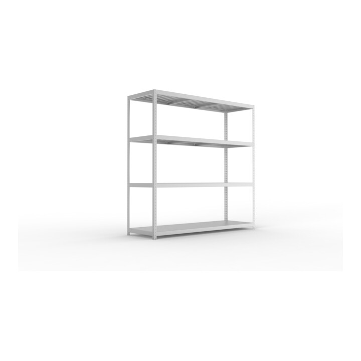 Meta Weitspannregal Speed Rack 2470 x 2500 x 800 mm verzinkt + 4 Fachebenen + Stahlpaneelen