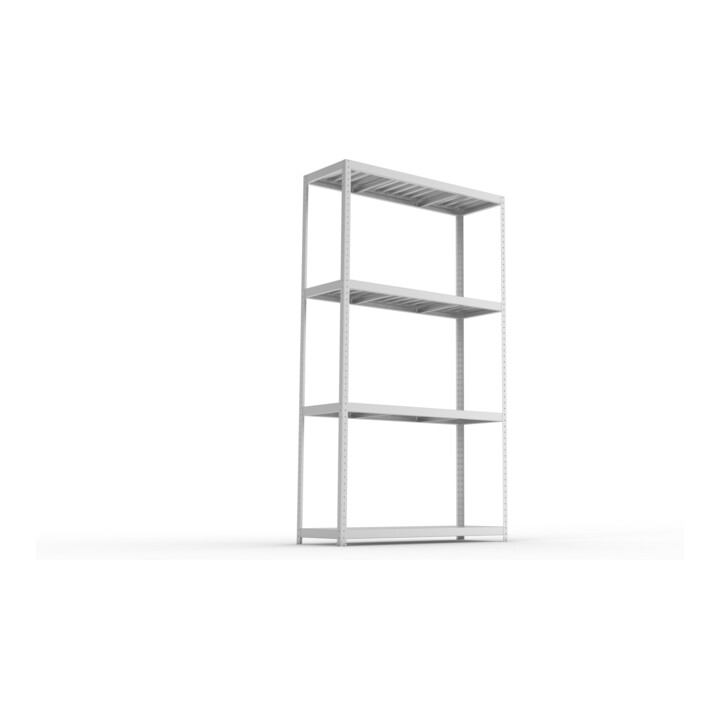 Meta Weitspannregal Speed Rack 2970 x 1700 x 600 mm verzinkt + 4 Fachebenen + Stahlpaneelen