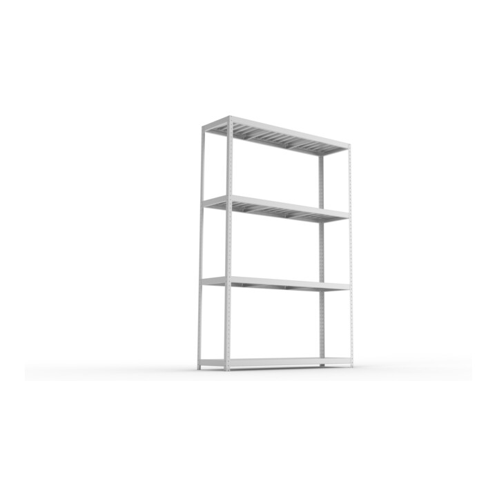 Meta Weitspannregal Speed Rack 2970 x 2000 x 600 mm verzinkt + 4 Fachebenen + Stahlpaneelen