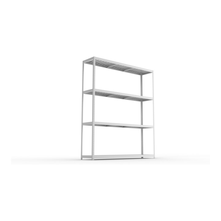 Meta Weitspannregal Speed Rack 2970 x 2500 x 600 mm verzinkt + 4 Fachebenen + Stahlpaneelen