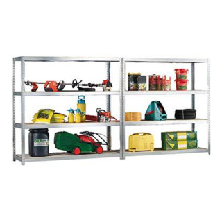Meta Weitspannregal Speed Rack 2970 x 2500 x 800 mm verzinkt + 4 Fachebenen + Spanplatten