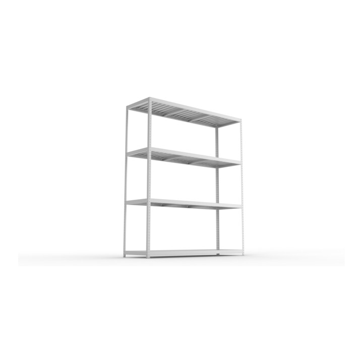 Meta Weitspannregal Speed Rack 2970 x 2500 x 800 mm verzinkt + 4 Fachebenen + Stahlpaneelen