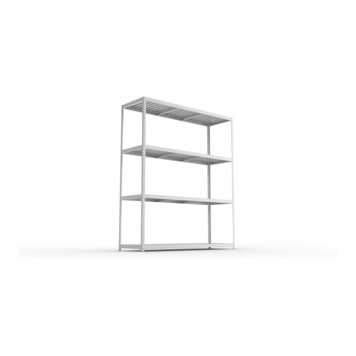 Meta Weitspannregal Speed Rack 2970 x 2500 x 800 mm verzinkt + 4 Fachebenen + Stahlpaneelen