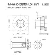 Metabo 10 Hartmetall-Wendeplatten Aluminium (KFM/KFMPB 15-10F/ KFM 16-15F, PFM 17)-3