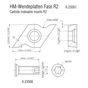 Metabo 10 Inserti in metallo duro R2, raggio 2-3
