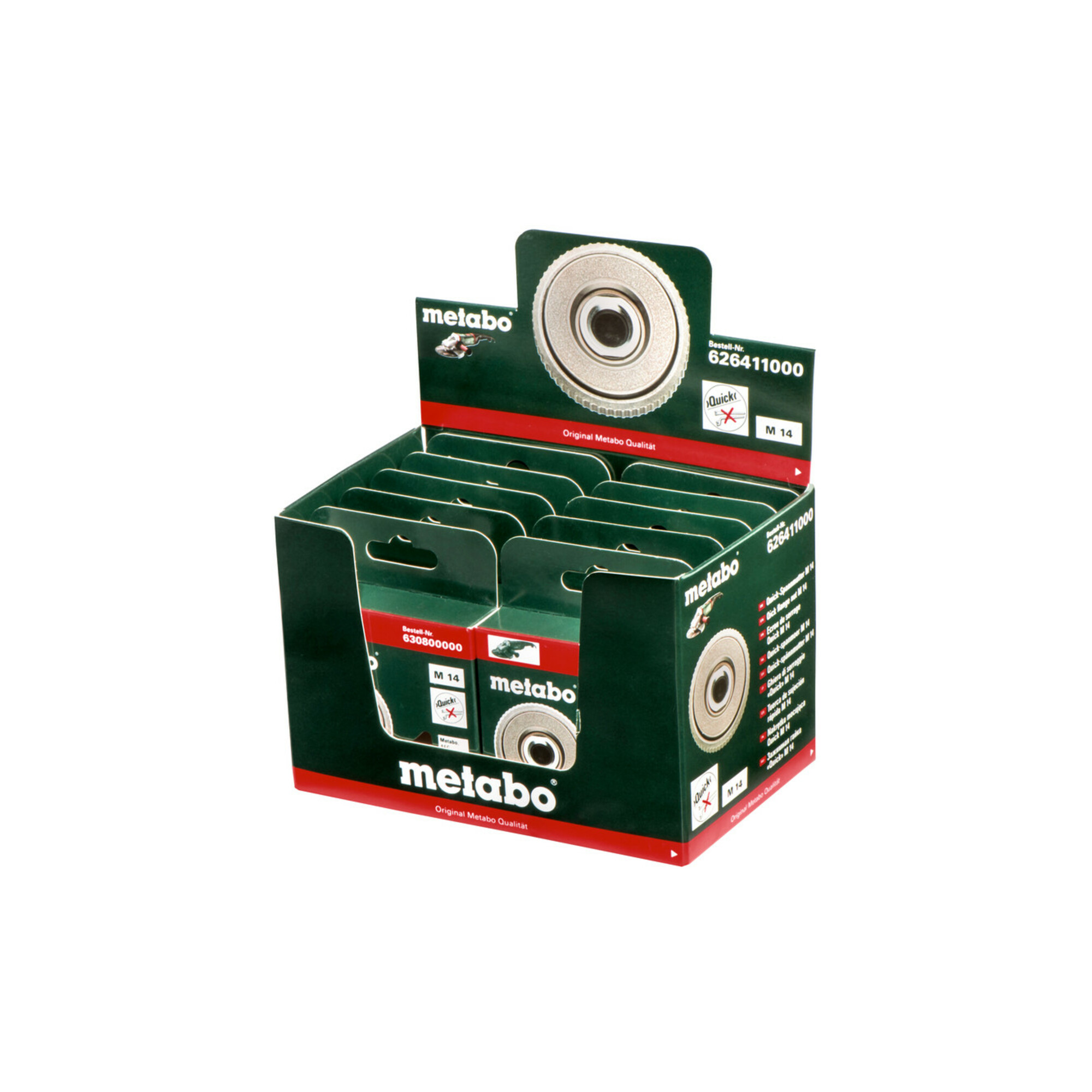 Metabo 10 Quick-Spannmutter M 14 im Display, für alle Winkelschleifer