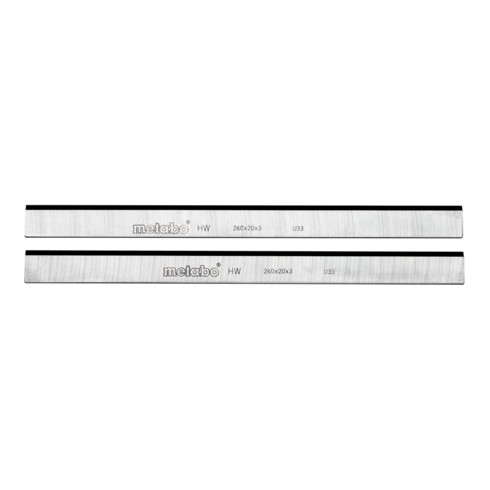 Metabo 2 Lame per pialla HM, 260x20x3mm, scanalature a 2 regolazioni, HC 260 C/M/K