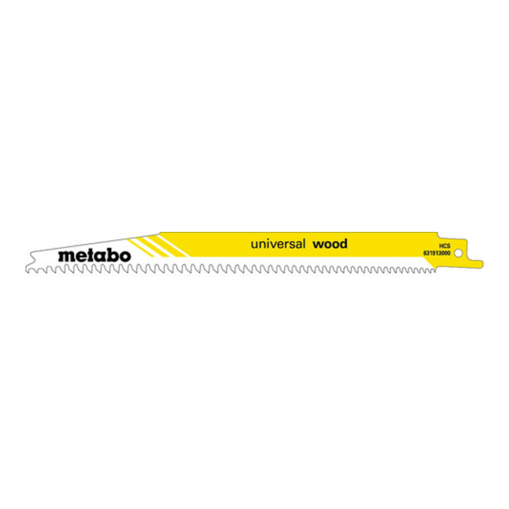 Metabo 2 reciprozaagbladen "universal wood" 200 x 1,25 mm, HCS, progressief