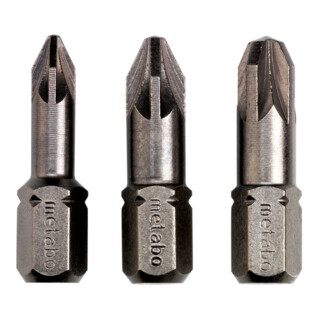 Metabo 3 Bits Pozidriv PZ 1/ 2 / 3 Torsion