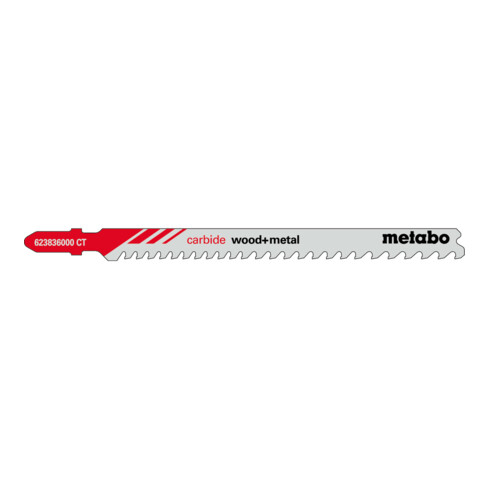 Metabo 3 Lame per seghetto alternativo "Carbide wood + metal" 108/3,5-5mm, HM