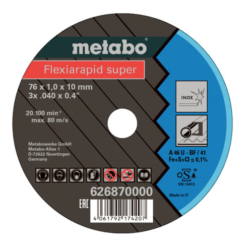 Metabo 5 Flexiarapid Super 76x1.0x10.0mm Inox, TF 41