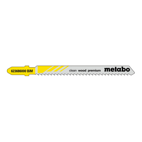 Metabo 5 Lame per seghetto alternativo "Clean wood premium" 74/2,5mm, BiM