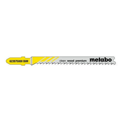 Metabo 5 Lame per seghetto alternativo "Clean wood premium" 74/2,7mm, BiM, con punta a tuffo