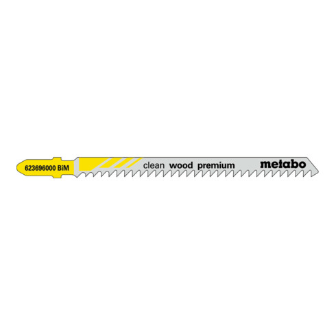 Metabo 5 Lame per seghetto alternativo "Clean wood premium" 91/3,0mm, BiM