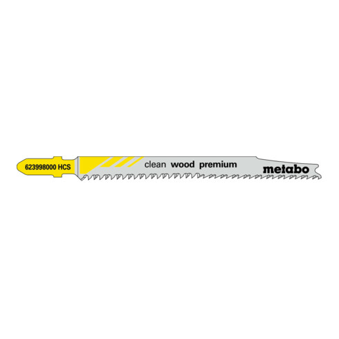 Metabo 5 Lame per seghetto alternativo "Clean wood premium" 93/2,2mm, HCS