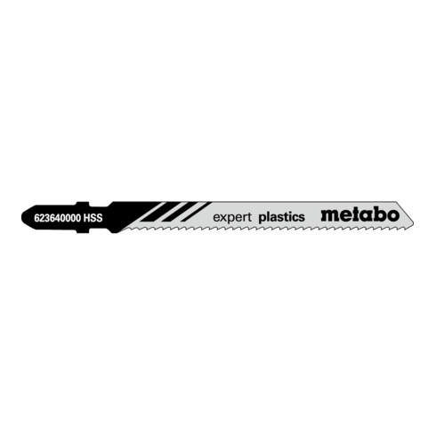 Metabo 5 Lame per seghetto alternativo "Expert plastics" 74/2,0mm, HSS