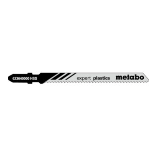 Metabo 5 Lame per seghetto alternativo "Expert plastics" 74/2,0mm, HSS