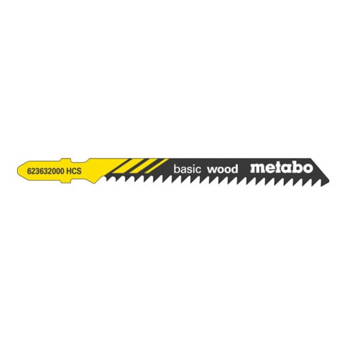 Metabo 5 Lame per seghetto alternativo Classic, per legno 74/3,0mm HCS
