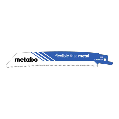 Metabo 5 reciprozaagbladen "flexible fast metal" 150 x 1,1 mm, BiM, 1,8mm/14TPI