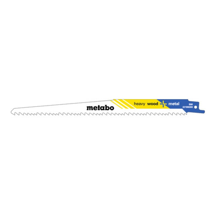 Metabo 5 reciprozaagbladen "heavy wood + metal" 225 x 1,25 mm, BiM, 3,2- 5,1 mm/ 5-8 TPI