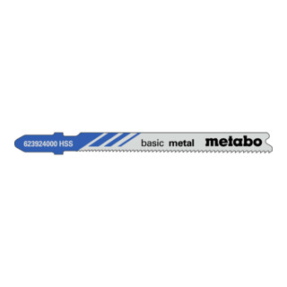 Metabo 5 Stichsägeblätter "basic metal" 66/ 1,1-1,5 mm, progressiv, HSS, mit Eintauchspitze