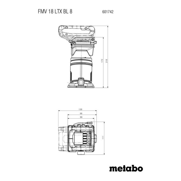 Metabo Accu-afkantfrees FMV 18 LTX BL 8 (601742850), Karton