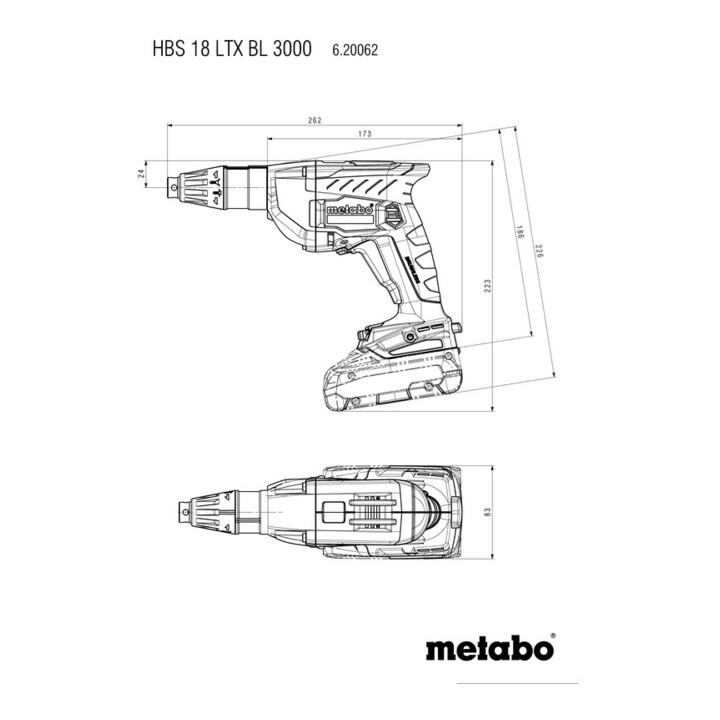 Metabo Accu-bandschroefmachine HBS 18 LTX BL 3000 (620062890) metaBOX 145 L