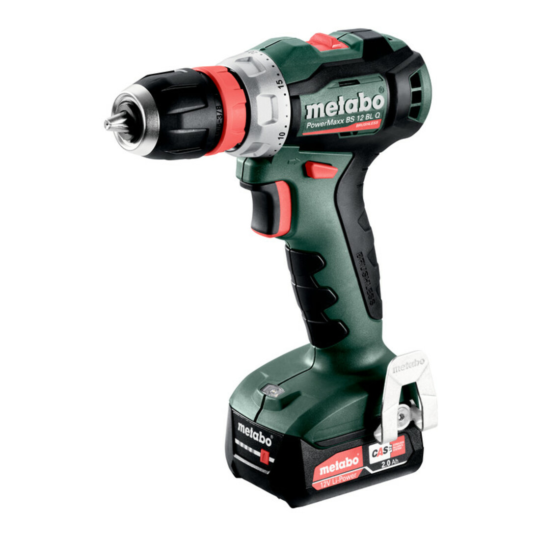 Metabo Accu-boorschroefmachine PowerMaxx BS 12 BL Q (601045500) metaBOX 118; 12V 2x2Ah Li-Power + SC 30