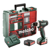 Metabo Accu-boorschroefmachine PowerMaxx BS 12 Mobiele werkplaats (601036870) Mobiele werkplaats; Kunststof koffer; 12V 2x2Ah Li-Power + SC 30