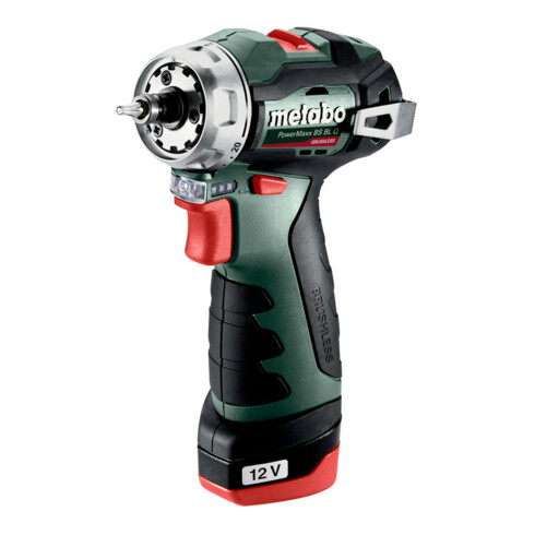 Metabo Accu-boorschroefmachine PowerMaxx BS BL Q (601749500) Kunststof koffer; 12V 2x2Ah Li-Power + LC 40