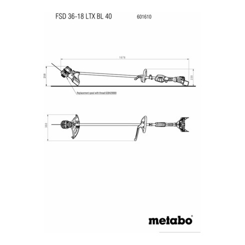 Metabo accu bosmaaier FSD 36-18 LTX BL 40 met ronde steel; karton