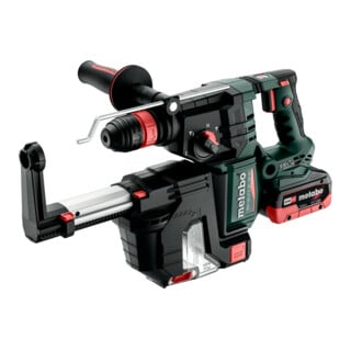 Metabo Accu-combihamer KH 18 LTX BL 28 Q Set ISA (601715930) met geïntegreerde stofafzuiging en Metabo-Quick-wisselkop; metaBOX 185 XL; 18V 2x5.5Ah LiHD + ASC 145