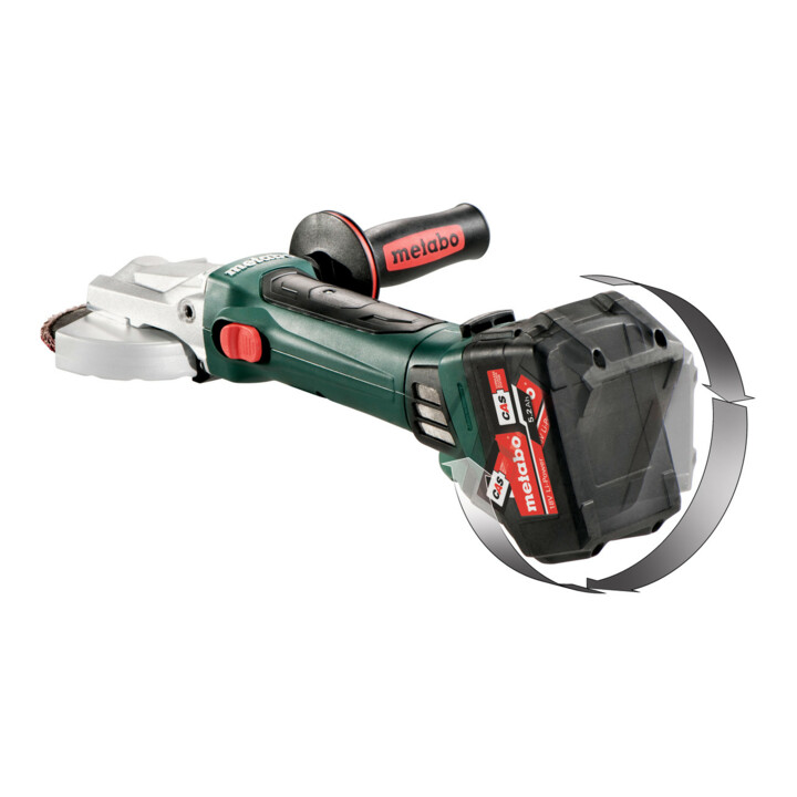 Metabo accu haakse slijper met vlakke kop WF 18 LTX 125 Quick metaBOX 165 L