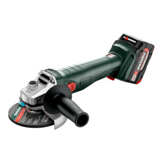 Metabo Accu-haakse slijper W 18 7-125 (602371510) metaBOX 165 L; 18V 2x4Ah Li-Power + ASC 55