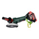 Metabo Accu-haakse slijper WPBA 18 LTX BL 15-125 Quick DS (601734840) met rem, snelspanmoer, draaibare accu-pack, dodemansschakelaar; metaBOX 165 L