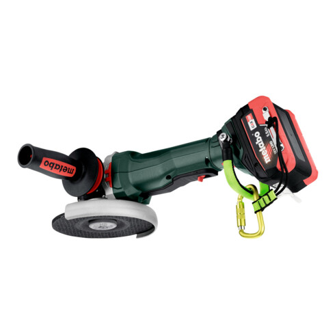 Metabo Accu-haakse slijper WPBA 18 LTX BL 15-150 Quick DS (601745840) met rem, snelspanmoer, draaibare accu-pack, dodemansschakelaar; metaBOX 165 L
