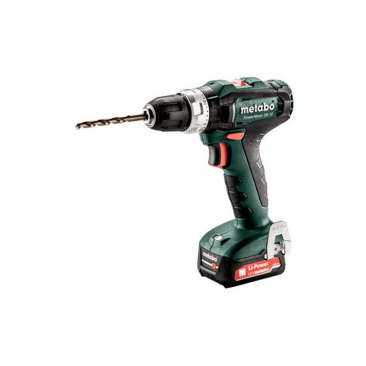 Metabo accu klopboormachine PowerMaxx SB 12 metaBOX 118; 12V 2x2Ah Li-Ion + SC 30