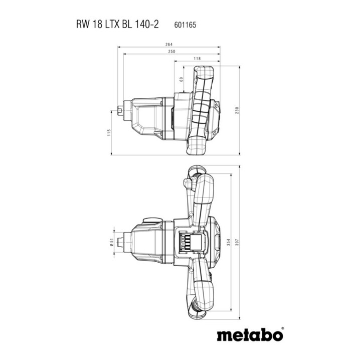 Metabo Accu-Mengmachine RW 18 LTX BL 140-2 (601165850), Karton