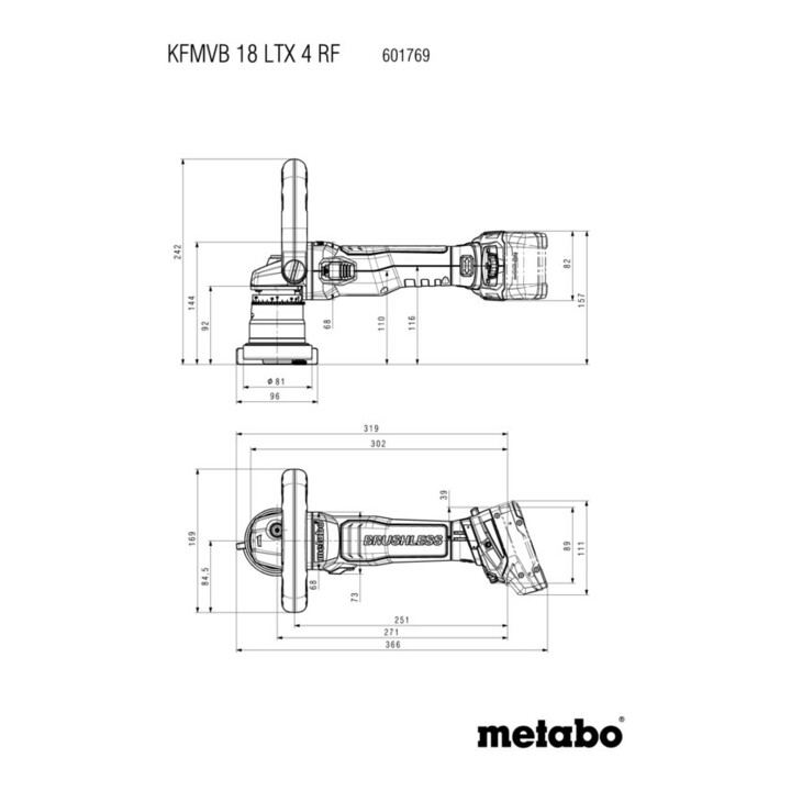 Metabo Accu-metaalafkantfrees KFMVB 18 LTX BL 4 RF (601769840), metaBOX 215