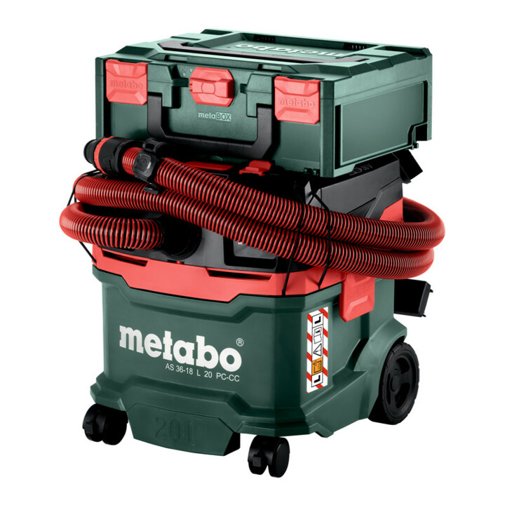Metabo Accu Nat-/Droogszuiger AS 36-18 L 20 PC-CC (602072850) met handmatige filterreiniging en CordlessControl
