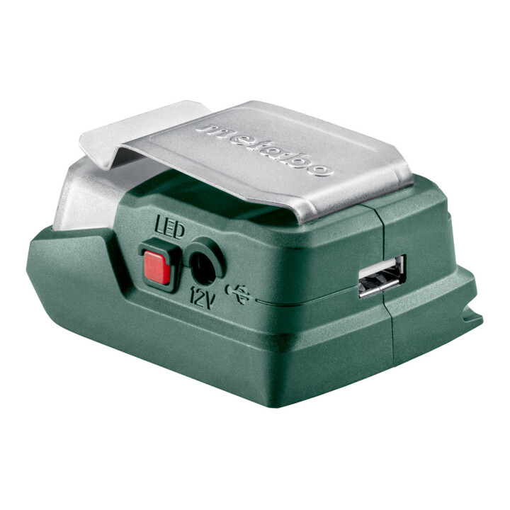 Metabo accu-netadapter PowerMaxx PA 12 LED-USB 12 V aansluiting + 5 V USB + LED-lampje; karton