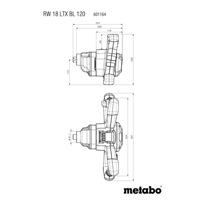 Metabo Accu-Roermachine RW 18 LTX BL 120 (601164850), Karton