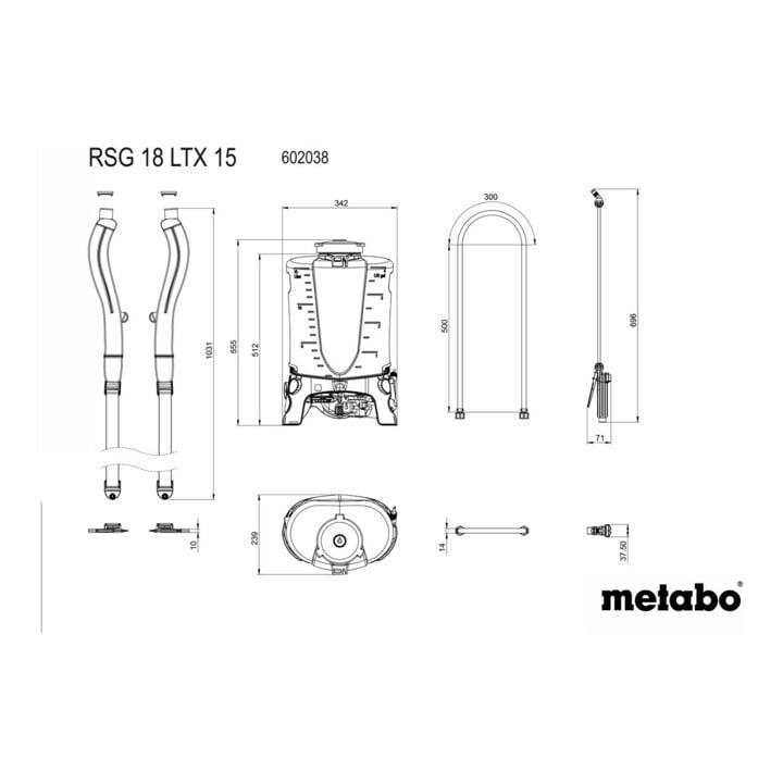 Metabo accu rugspuit RSG 18 LTX 15 doos