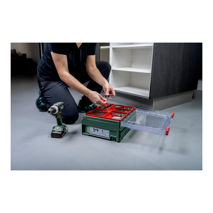 Metabo Accu-slagboormachine SB 18 Set (602245710) met 78-delige mobiele werkplaats, kunststof koffer, 18V 2x2Ah Li-Power + SC 30