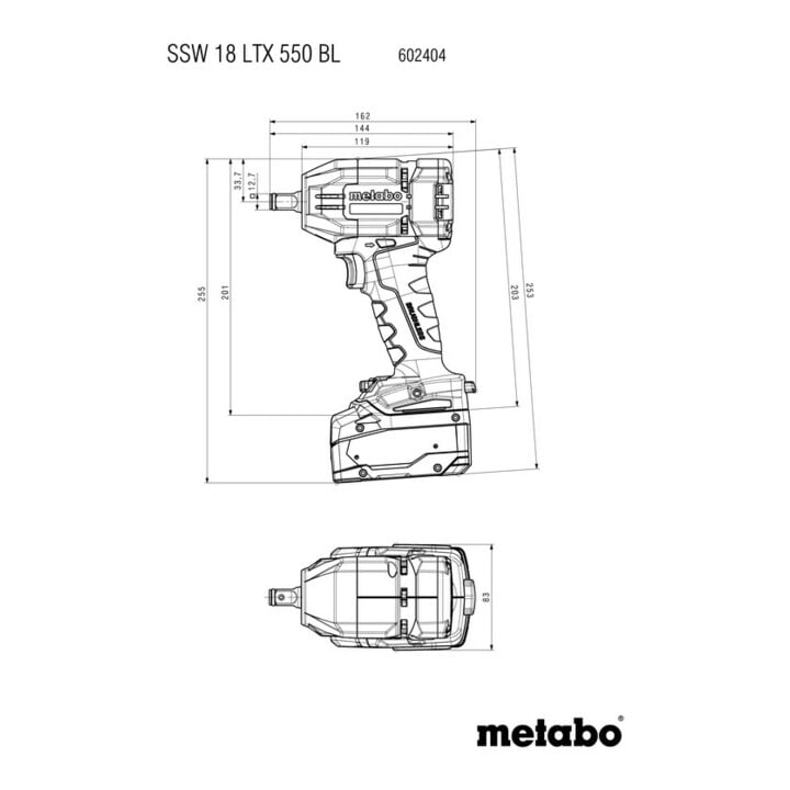 Metabo Accu Slagschroevendraaier SSW 18 LTX 550 BL (602404650) in metaBOX 145