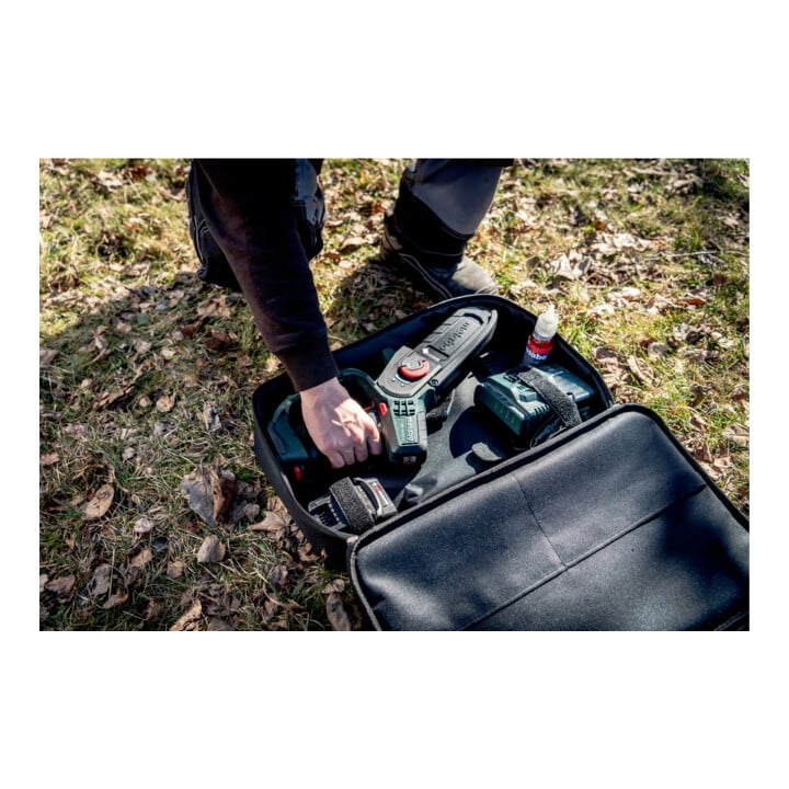 Metabo Accu-snoeizaag MS 18 LTX 15 (600856500) Gereedschapstas; 18V 1x2Ah Li-Power + SC 30