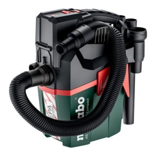 Metabo accu stofzuiger AS 18 HEPA PC Compact met manuele filterreiniging en HEPA filter; karton