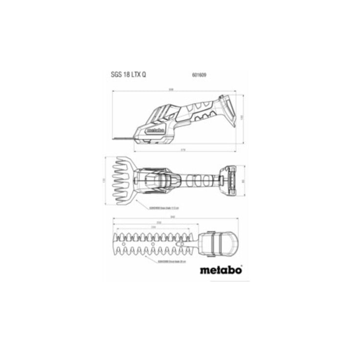 Metabo accu Struik- en Grasschaar SGS 18 LTX Q metaBOX 145 L
