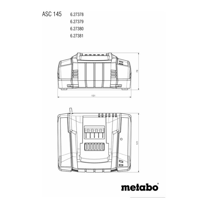 METABO  Acculader, Type: ASC145