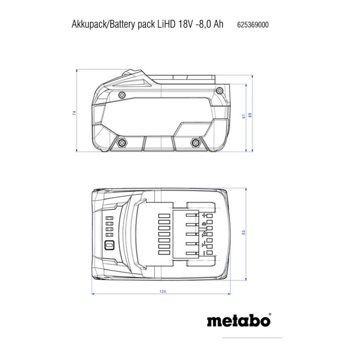 METABO  Accupack LiHD, Accucapaciteit: 10Ah
